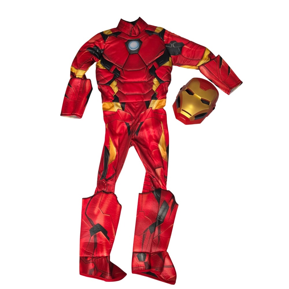 Rubies Costume Kids Small Red Iron Man Marvel Avengers Muscle Jumpsuit Mask